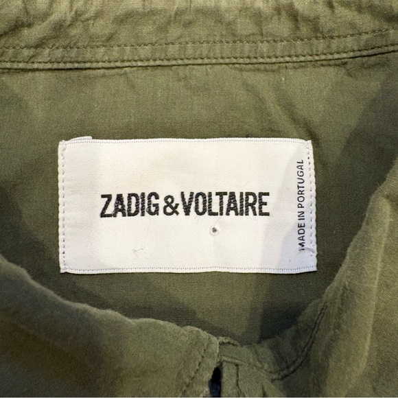 ZADIG & VOLTAIRE Thibaut Voile Cotton Twin Pocket Button Down Shirt Size XL - Picture 5 of 9